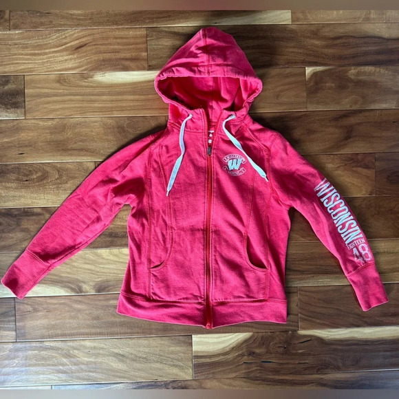 Champion Wisconsin Badgers Zip-Up Hoodie Sweatshirt size Medium - Picture 1 of 3